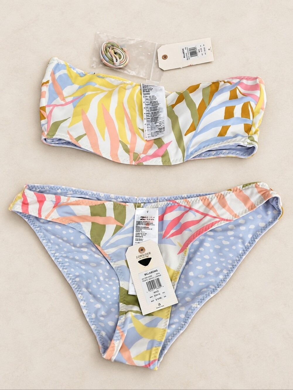 NWT Billabong Tropic Jungle Reversible Bikini Set M/10